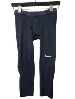 Nike Pro Black Compression Leggings with Reflective Swoosh Size S